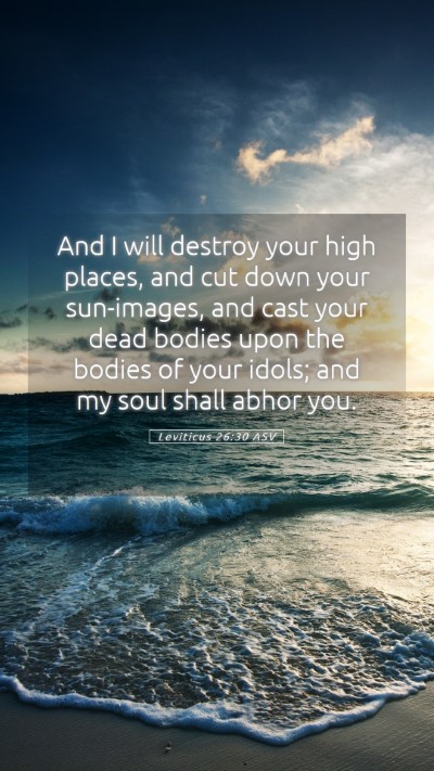 Picture 05 - Leviticus 26:30 ASV Mobile Phone Wallpaper - And I will destroy your high places, and cut down - Mobile Bible Verse Wallpaper