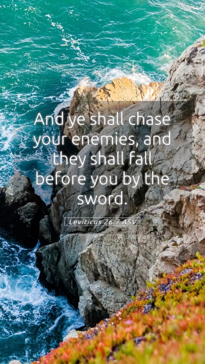 Picture 05 - Leviticus 26:7 ASV Mobile Phone Wallpaper - And ye shall chase your enemies, and they shall - Mobile Bible Verse Wallpaper