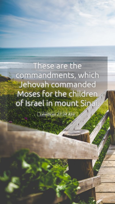 Picture 05 - Leviticus 27:34 ASV Mobile Phone Wallpaper - These are the commandments, which Jehovah - Mobile Bible Verse Wallpaper