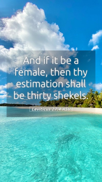 Picture 05 - Leviticus 27:4 ASV Mobile Phone Wallpaper - And if it be a female, then thy estimation shall - Mobile Bible Verse Wallpaper