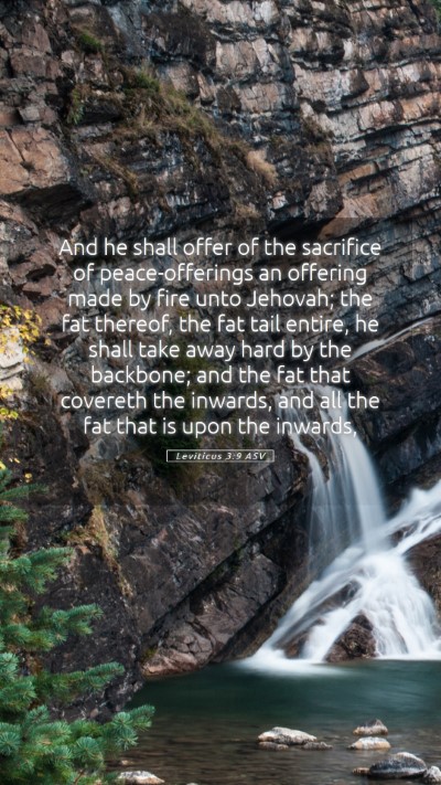 Picture 05 - Leviticus 3:9 ASV Mobile Phone Wallpaper - And he shall offer of the sacrifice of - Mobile Bible Verse Wallpaper