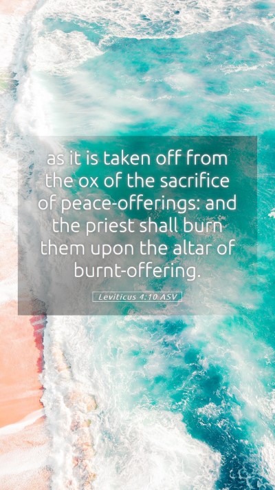 Picture 05 - Leviticus 4:10 ASV Mobile Phone Wallpaper - as it is taken off from the ox of the sacrifice - Mobile Bible Verse Wallpaper