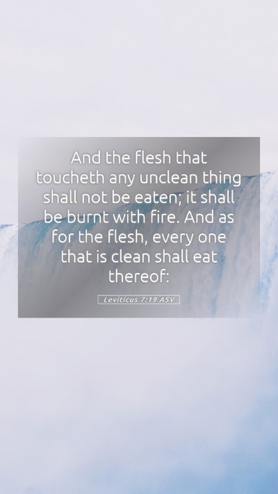 Picture 05 - Leviticus 7:19 ASV Mobile Phone Wallpaper - And the flesh that toucheth any unclean thing - Mobile Bible Verse Wallpaper