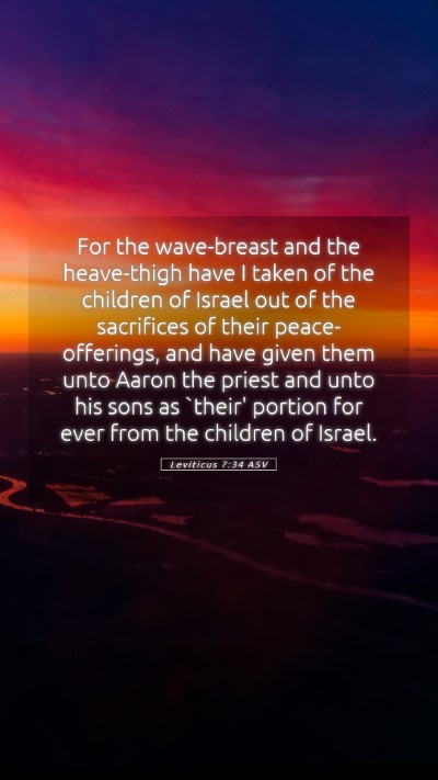 Picture 05 - Leviticus 7:34 ASV Mobile Phone Wallpaper - For the wave-breast and the heave-thigh have I - Mobile Bible Verse Wallpaper