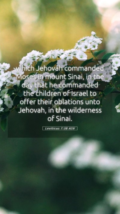 Picture 05 - Leviticus 7:38 ASV Mobile Phone Wallpaper - which Jehovah commanded Moses in mount Sinai, in - Mobile Bible Verse Wallpaper