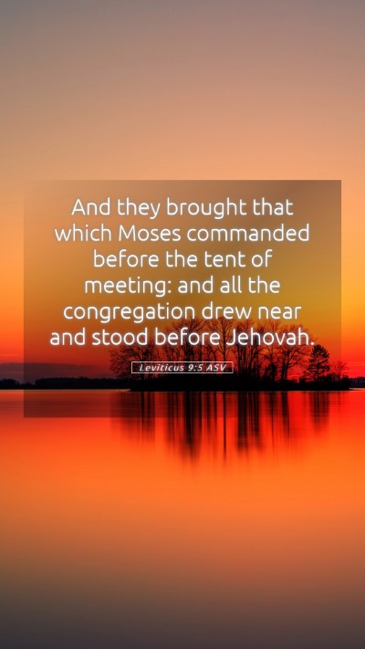 Picture 05 - Leviticus 9:5 ASV Mobile Phone Wallpaper - And they brought that which Moses commanded - Mobile Bible Verse Wallpaper