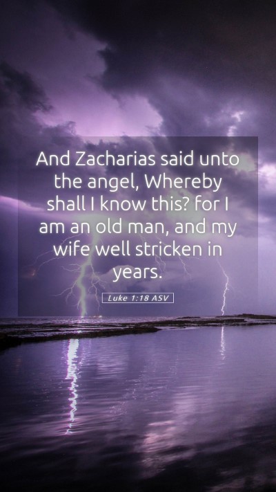 Picture 05 - Luke 1:18 ASV Mobile Phone Wallpaper - And Zacharias said unto the angel, Whereby shall - Mobile Bible Verse Wallpaper