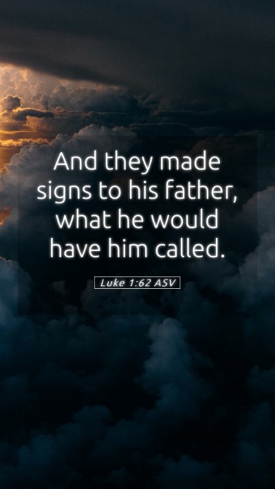 Picture 05 - Luke 1:62 ASV Mobile Phone Wallpaper - And they made signs to his father, what he would - Mobile Bible Verse Wallpaper