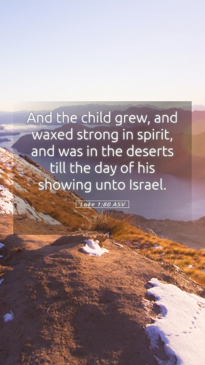 Picture 05 - Luke 1:80 ASV Mobile Phone Wallpaper - And the child grew, and waxed strong in spirit, - Mobile Bible Verse Wallpaper