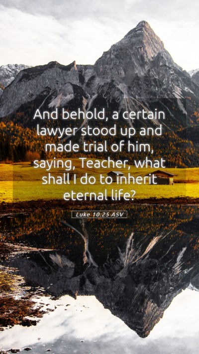 Picture 05 - Luke 10:25 ASV Mobile Phone Wallpaper - And behold, a certain lawyer stood up and made - Mobile Bible Verse Wallpaper