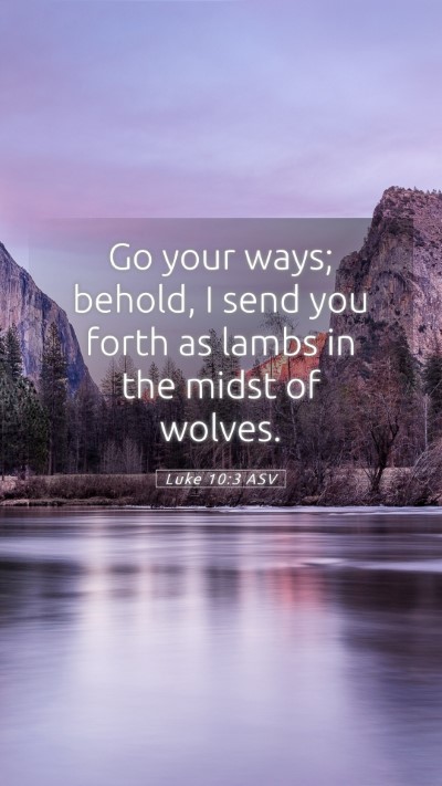 Picture 05 - Luke 10:3 ASV Mobile Phone Wallpaper - Go your ways; behold, I send you forth as lambs - Mobile Bible Verse Wallpaper