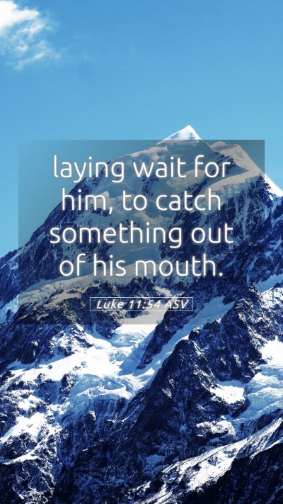 Picture 05 - Luke 11:54 ASV Mobile Phone Wallpaper - laying wait for him, to catch something out of - Mobile Bible Verse Wallpaper