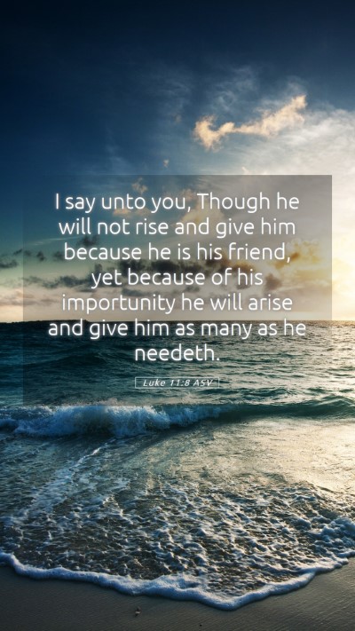 Picture 05 - Luke 11:8 ASV Mobile Phone Wallpaper - I say unto you, Though he will not rise and give - Mobile Bible Verse Wallpaper