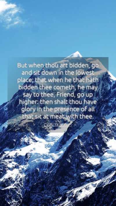 Picture 05 - Luke 14:10 ASV Mobile Phone Wallpaper - But when thou art bidden, go and sit down in the - Mobile Bible Verse Wallpaper