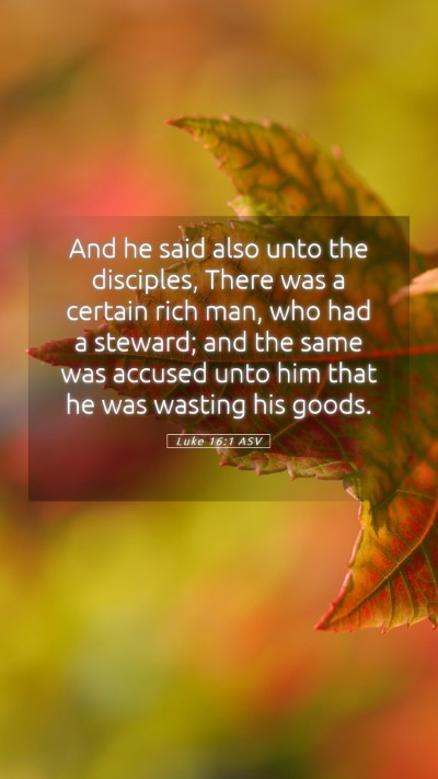 Picture 05 - Luke 16:1 ASV Mobile Phone Wallpaper - And he said also unto the disciples, There was a - Mobile Bible Verse Wallpaper