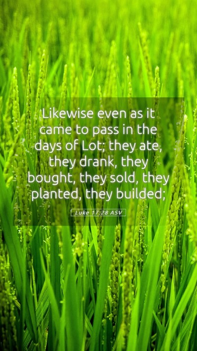 Picture 05 - Luke 17:28 ASV Mobile Phone Wallpaper - Likewise even as it came to pass in the days of - Mobile Bible Verse Wallpaper