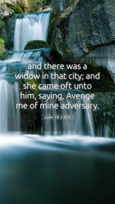 Picture 05 - Luke 18:3 ASV Mobile Phone Wallpaper - and there was a widow in that city; and she came - Mobile Bible Verse Wallpaper