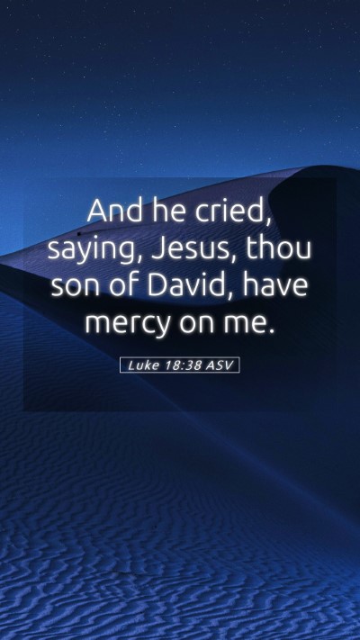 Picture 05 - Luke 18:38 ASV Mobile Phone Wallpaper - And he cried, saying, Jesus, thou son of David, - Mobile Bible Verse Wallpaper
