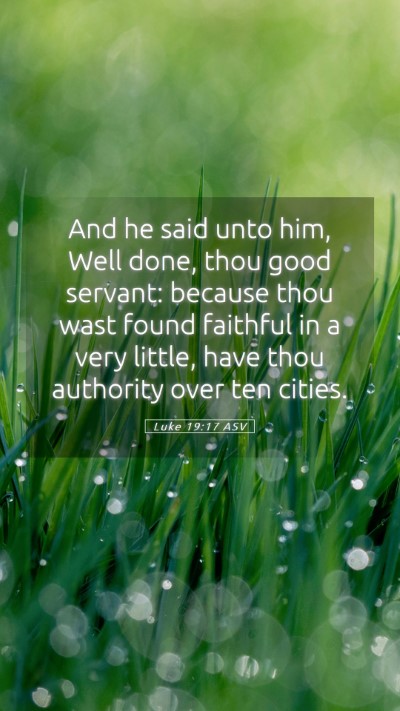 Picture 05 - Luke 19:17 ASV Mobile Phone Wallpaper - And he said unto him, Well done, thou good - Mobile Bible Verse Wallpaper