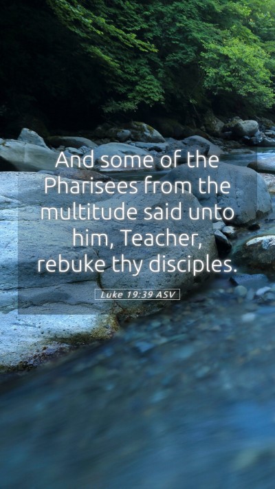 Picture 05 - Luke 19:39 ASV Mobile Phone Wallpaper - And some of the Pharisees from the multitude said - Mobile Bible Verse Wallpaper