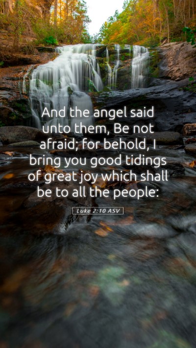 Picture 05 - Luke 2:10 ASV Mobile Phone Wallpaper - And the angel said unto them, Be not afraid; for - Mobile Bible Verse Wallpaper