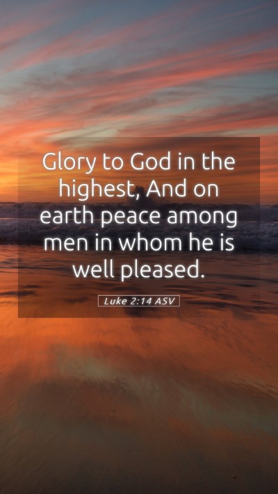 Picture 05 - Luke 2:14 ASV Mobile Phone Wallpaper - Glory to God in the highest, And on earth peace - Mobile Bible Verse Wallpaper