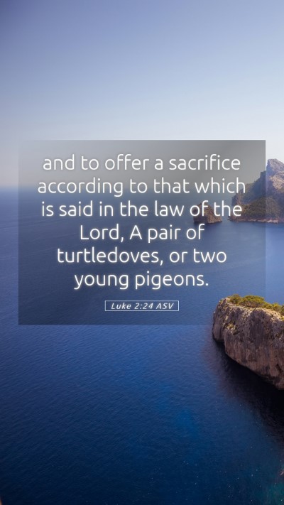 Picture 05 - Luke 2:24 ASV Mobile Phone Wallpaper - and to offer a sacrifice according to that which - Mobile Bible Verse Wallpaper