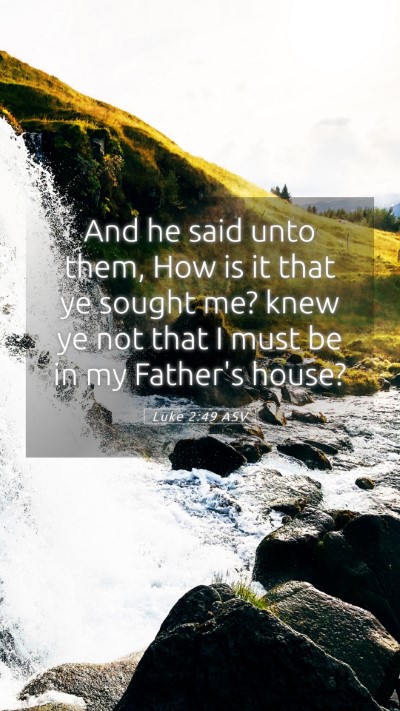 Picture 05 - Luke 2:49 ASV Mobile Phone Wallpaper - And he said unto them, How is it that ye sought - Mobile Bible Verse Wallpaper