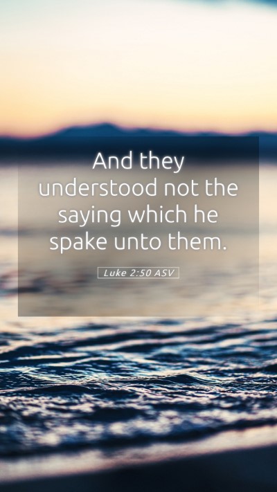 Picture 05 - Luke 2:50 ASV Mobile Phone Wallpaper - And they understood not the saying which he spake - Mobile Bible Verse Wallpaper