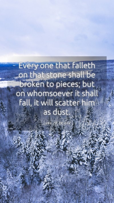 Picture 05 - Luke 20:18 ASV Mobile Phone Wallpaper - Every one that falleth on that stone shall be - Mobile Bible Verse Wallpaper