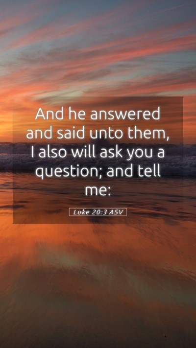 Picture 05 - Luke 20:3 ASV Mobile Phone Wallpaper - And he answered and said unto them, I also will - Mobile Bible Verse Wallpaper