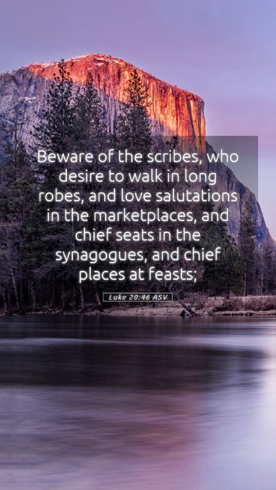 Picture 05 - Luke 20:46 ASV Mobile Phone Wallpaper - Beware of the scribes, who desire to walk in long - Mobile Bible Verse Wallpaper