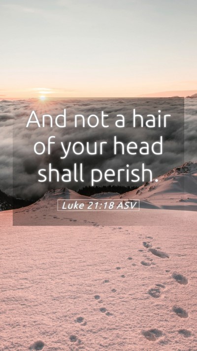 Picture 05 - Luke 21:18 ASV Mobile Phone Wallpaper - And not a hair of your head shall - Mobile Bible Verse Wallpaper