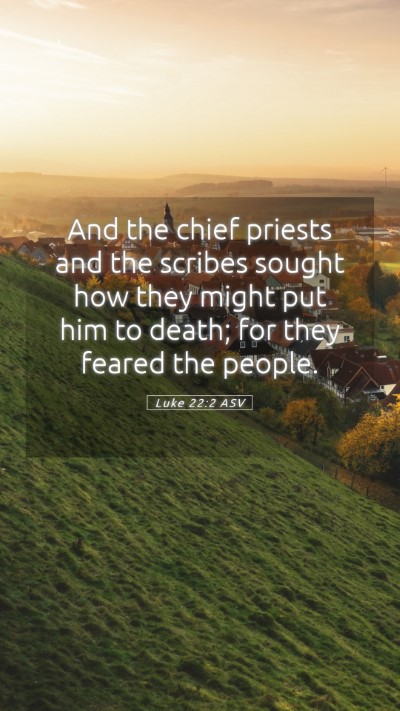 Picture 05 - Luke 22:2 ASV Mobile Phone Wallpaper - And the chief priests and the scribes sought how - Mobile Bible Verse Wallpaper