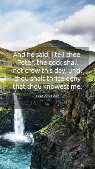 Picture 05 - Luke 22:34 ASV Mobile Phone Wallpaper - And he said, I tell thee, Peter, the cock shall - Mobile Bible Verse Wallpaper