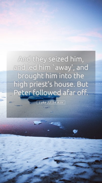 Picture 05 - Luke 22:54 ASV Mobile Phone Wallpaper - And they seized him, and led him `away', and - Mobile Bible Verse Wallpaper