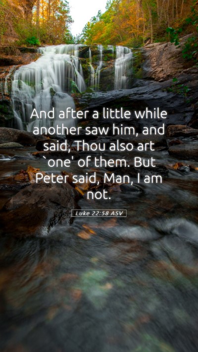 Picture 05 - Luke 22:58 ASV Mobile Phone Wallpaper - And after a little while another saw him, and - Mobile Bible Verse Wallpaper