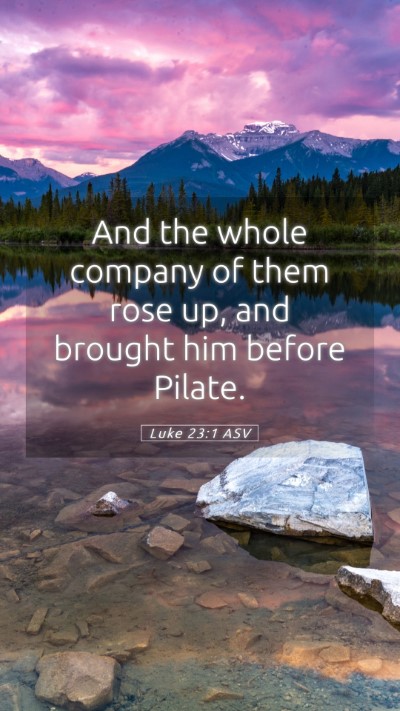 Picture 05 - Luke 23:1 ASV Mobile Phone Wallpaper - And the whole company of them rose up, and - Mobile Bible Verse Wallpaper