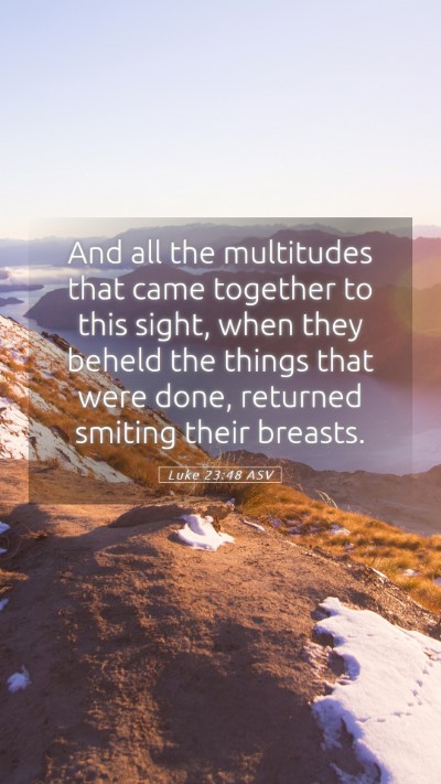 Picture 05 - Luke 23:48 ASV Mobile Phone Wallpaper - And all the multitudes that came together to this - Mobile Bible Verse Wallpaper