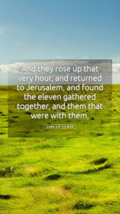 Picture 05 - Luke 24:33 ASV Mobile Phone Wallpaper - And they rose up that very hour, and returned to - Mobile Bible Verse Wallpaper