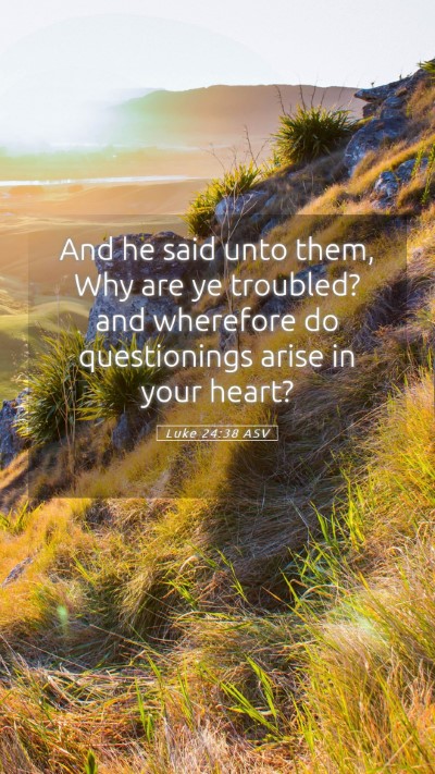 Picture 05 - Luke 24:38 ASV Mobile Phone Wallpaper - And he said unto them, Why are ye troubled? and - Mobile Bible Verse Wallpaper