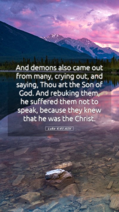 Picture 05 - Luke 4:41 ASV Mobile Phone Wallpaper - And demons also came out from many, crying out, - Mobile Bible Verse Wallpaper