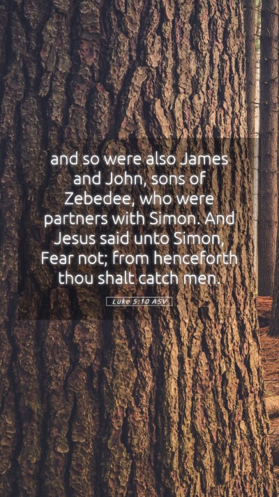 Picture 05 - Luke 5:10 ASV Mobile Phone Wallpaper - and so were also James and John, sons of Zebedee, - Mobile Bible Verse Wallpaper