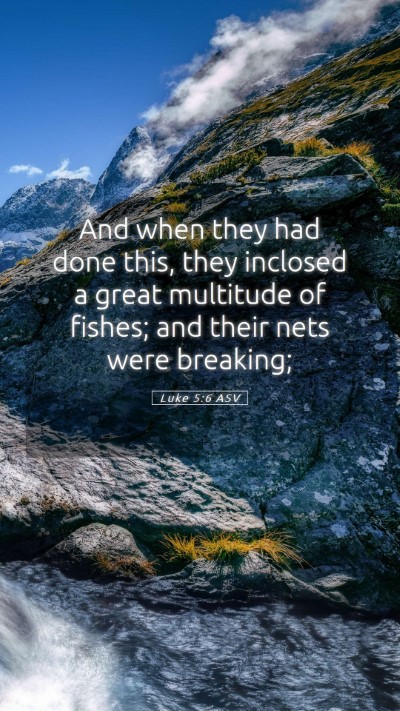 Picture 05 - Luke 5:6 ASV Mobile Phone Wallpaper - And when they had done this, they inclosed a - Mobile Bible Verse Wallpaper