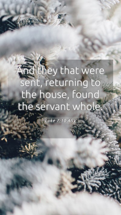 Picture 05 - Luke 7:10 ASV Mobile Phone Wallpaper - And they that were sent, returning to the house, - Mobile Bible Verse Wallpaper