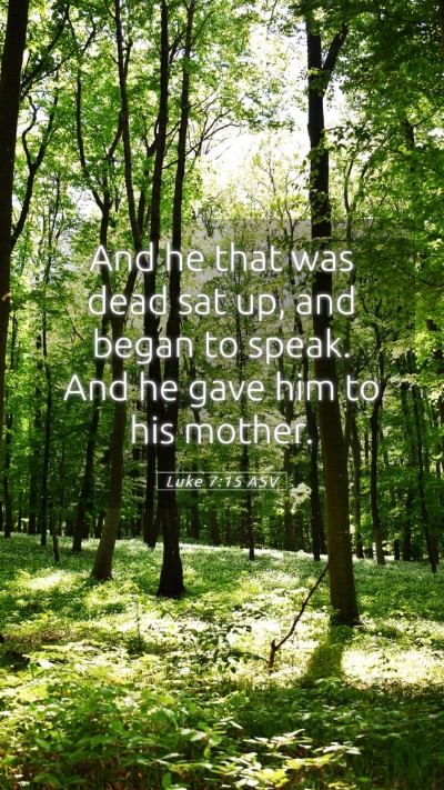 Picture 05 - Luke 7:15 ASV Mobile Phone Wallpaper - And he that was dead sat up, and began to speak. - Mobile Bible Verse Wallpaper