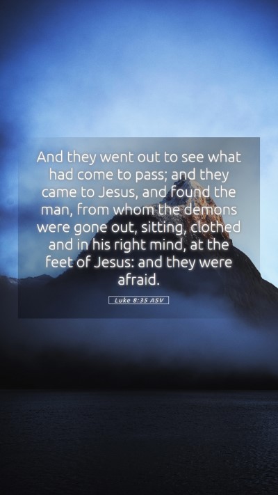 Picture 05 - Luke 8:35 ASV Mobile Phone Wallpaper - And they went out to see what had come to pass; - Mobile Bible Verse Wallpaper