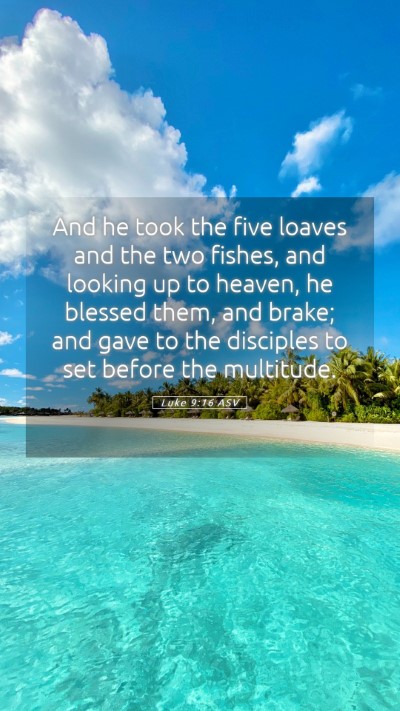 Picture 05 - Luke 9:16 ASV Mobile Phone Wallpaper - And he took the five loaves and the two fishes, - Mobile Bible Verse Wallpaper
