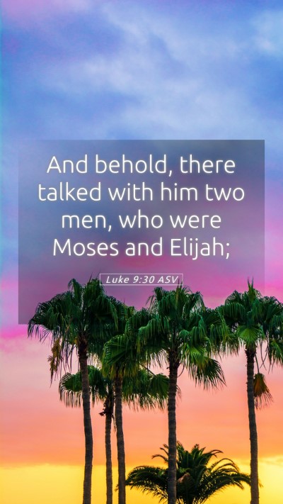 Picture 05 - Luke 9:30 ASV Mobile Phone Wallpaper - And behold, there talked with him two men, who - Mobile Bible Verse Wallpaper
