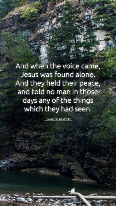 Picture 05 - Luke 9:36 ASV Mobile Phone Wallpaper - And when the voice came, Jesus was found alone. - Mobile Bible Verse Wallpaper